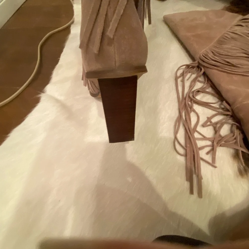 Jessica Simpson Porcini Suede Over-the-Knee Fringe Boots